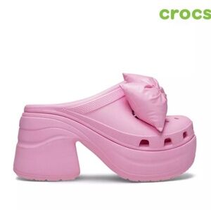 (Rare) Pink Bow Siren Crocs Size 7